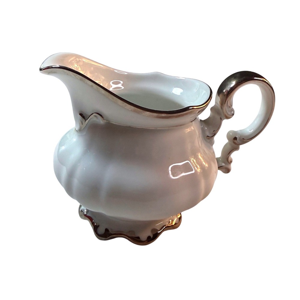 MCM Hutschenreuther Cream Pitcher Pasco Revere Sylvia Platinum Vintage‎ Germany